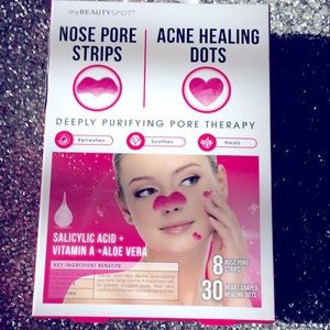 Acne healing dots & nose pore strips-NIB